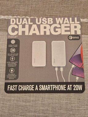 Dual USB Wall Charger With 20W Fast Charging Qualcomm Quick Charge Ultra Slim